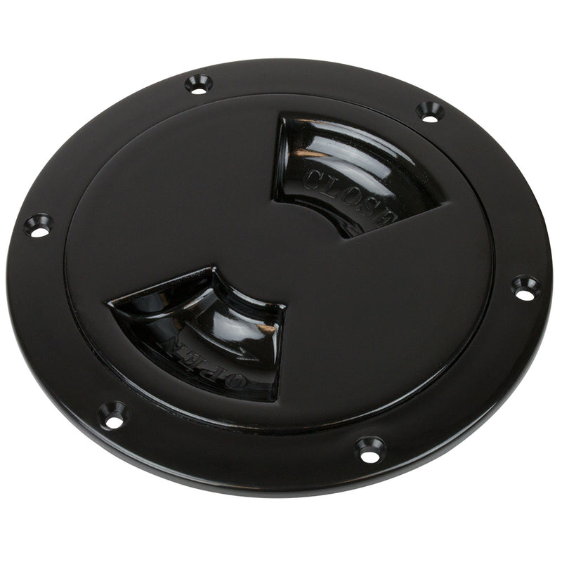 Sea-Dog Quarter-Turn Smooth Deck Plate w/Internal Collar - Black - 4" [336345-1]