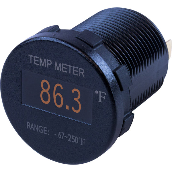 Sea-Dog Round OLED Temperature Meter Fahrenheit w/6 Lead [421610-1]