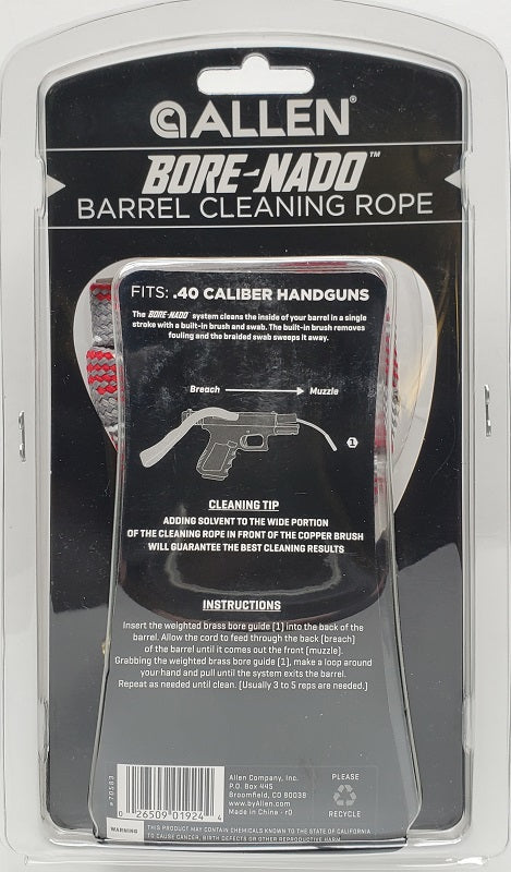 Allen Bore-Nado Barrel Cleaning Rope .40 Cal 70583