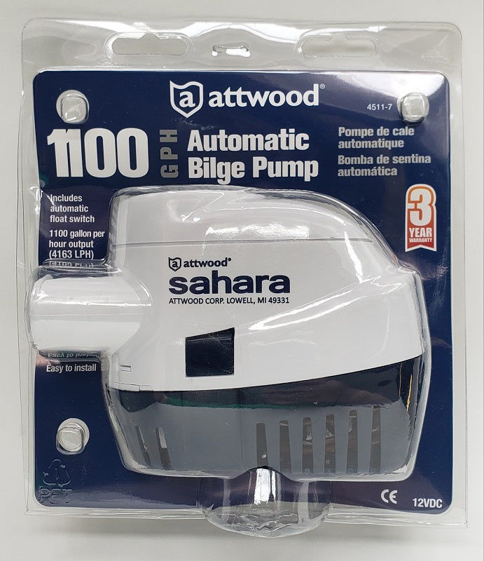 Attwood Sahara 1100GPH Automatic Bilge Pump 4511-7