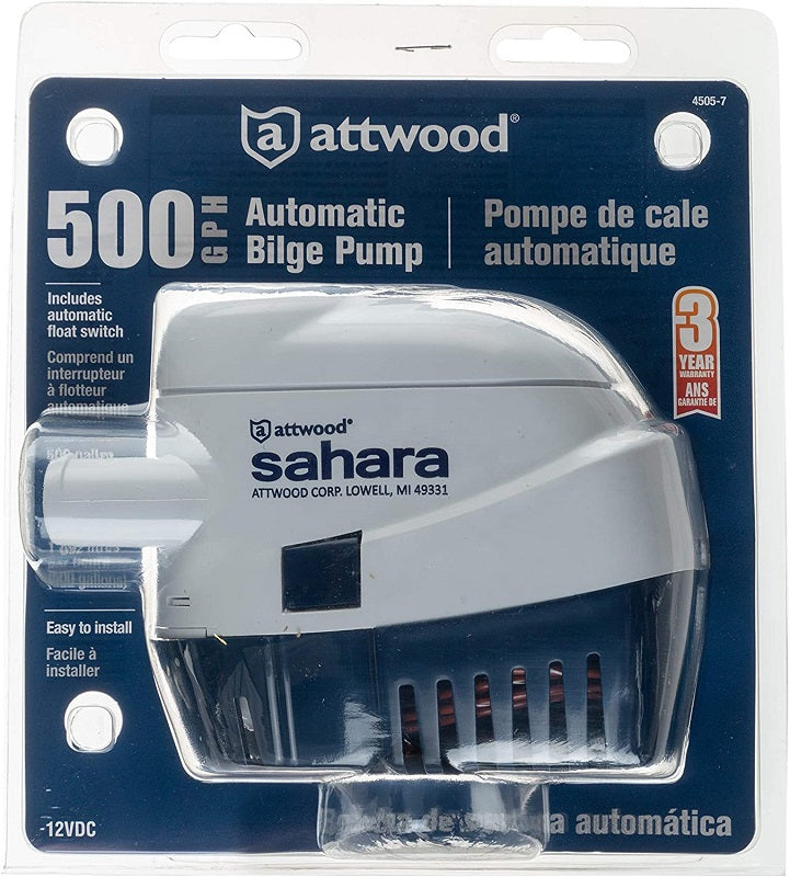 Attwood Sahara 500GPH Automatic Bilge Pump 4505-7