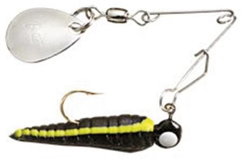 Betts Spin Grub Lure Black/Yellow Stripes 1/32oz 1in 021GR-24N