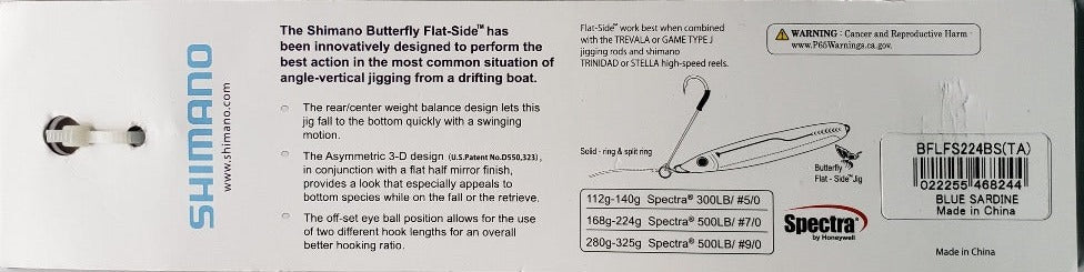 Shimano Butterfly Flat-Side Jig Blue Sardine 