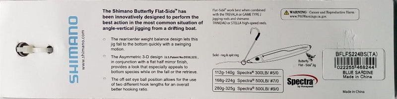 Shimano Butterfly Flat-Side Jig Blue Sardine 