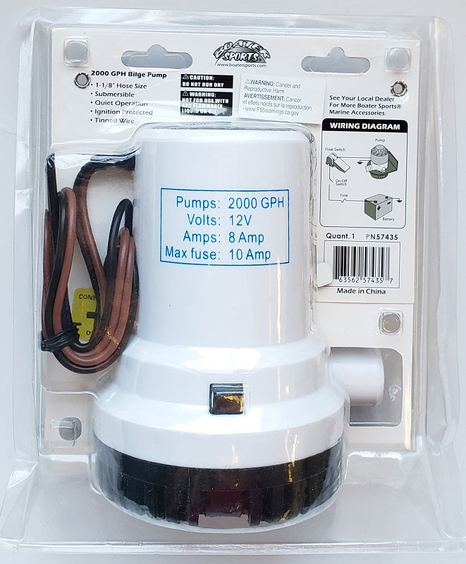 Boater Sports 2000GPH Bilge Pump PN57435