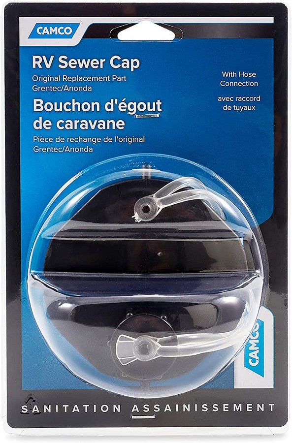 Camco RV Sewer Cap with Hose Connection 39463
