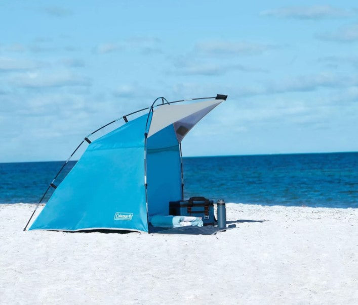 Camping Coleman Instant Beach Shade Coleman Instant Sundome Beach Shelter Blue Garden Zavvi Australia