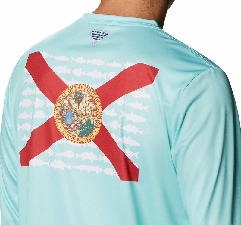 Columbia Men's PFG Terminal Tackle Fish Flag Long Sleeve Fishing Shirt