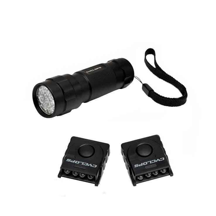 Cyclops LED Flashlight Plus Hat Clip Lights Combo