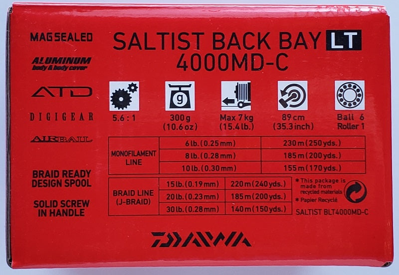 Daiwa Saltist Back Bay LT 4000MD-C Spinning Reel Daiwa Saltist Back Bay LT 4000MD-C Spinning Reel