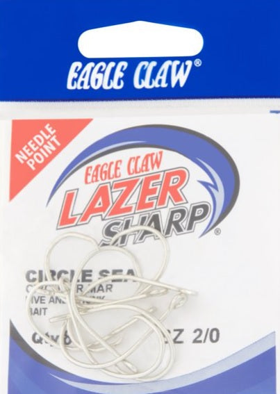 Eagle Claw Lazer Circle Sea Hooks 2/0 8pk