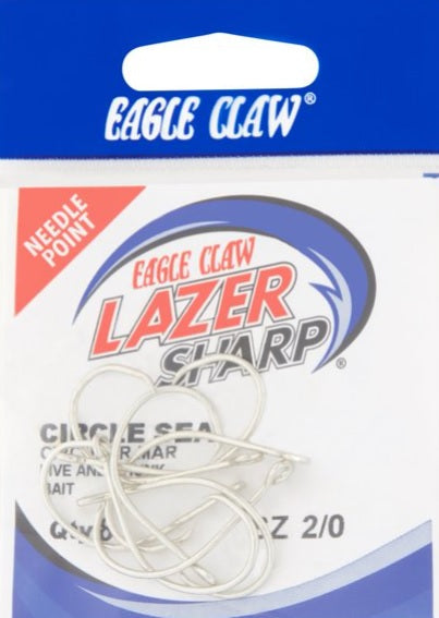 Eagle Claw Lazer Sharp Circle Offset Hook, Size 2/0