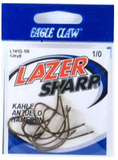 Eagle Claw (1/0) - Lazer Sharp Kahle Offset Hook, Bronze
