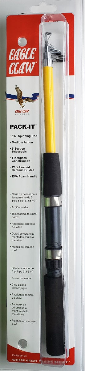 eagle claw pack it telescopic spincast fishing rod Eagle Claw Pack-It Telescopic Spinning Rod