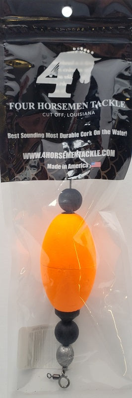 Four Horsemen Tackle 2.5in Oval Popper Cork Orange