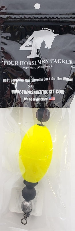 Four Horsemen Tackle 2.5in Oval Popper Cork Yellow