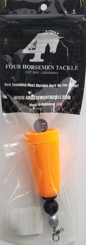 Four Horsemen Tackle 3in Concave Popper Cork Orange