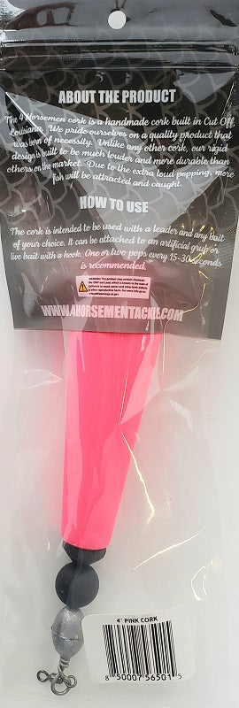 Four Horsemen Tackle 4in Concave Popper Cork Pink