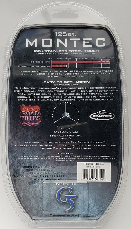 G5 Montec 125 Grain Fixed Broadhead