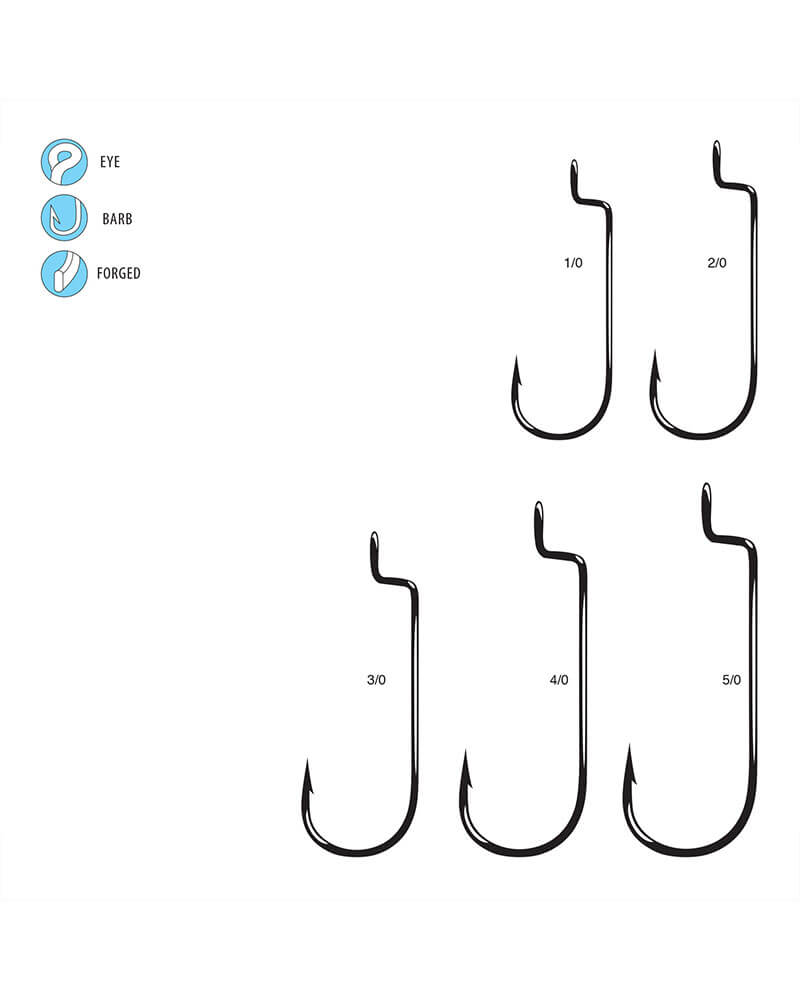 Gamakatsu Worm Hooks Offset Black 1/0