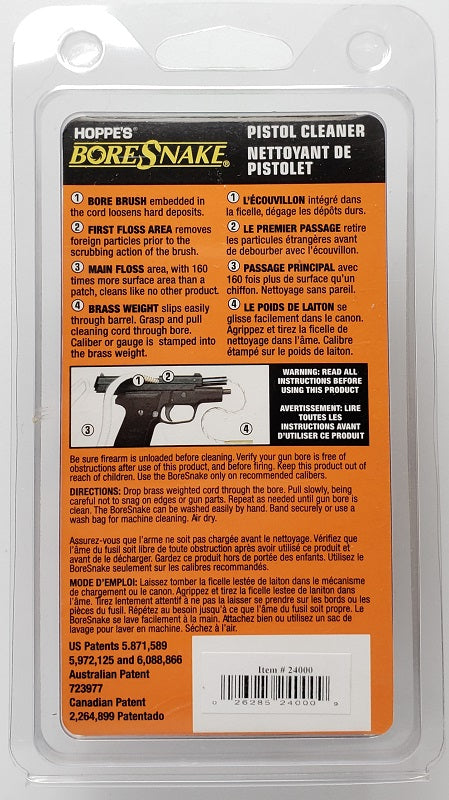 Hoppe's BoreSnake .22 Cal. Pistol Cleaner 24000