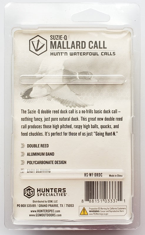 Hunter's Specialties Suzie-Q Mallard Call HS-WF-DRDC