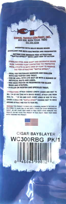 Comal Bay Slayer Cigar Rattle Float