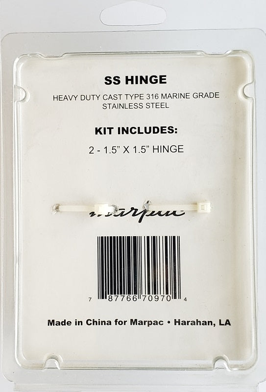 Marpac Stainless Steel 1.5"x 1.5" Butt Hinge 7-0970