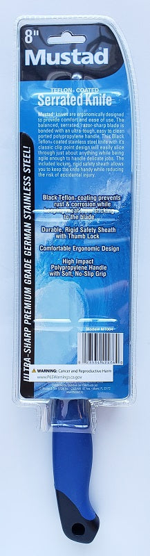 Mustad 8in Teflon Coated Serrated Knife