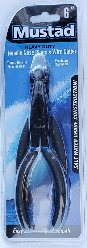Mustad Heavy Duty 6in Needle Nose Pliers and Wire Cutter 2pk
