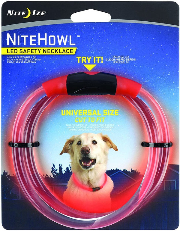 Nite Ize Nite Howl LED Safety Necklace for Pets Red