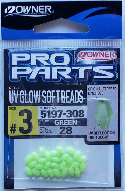 Owner Pro Parts UV Glow Soft Beads-Green