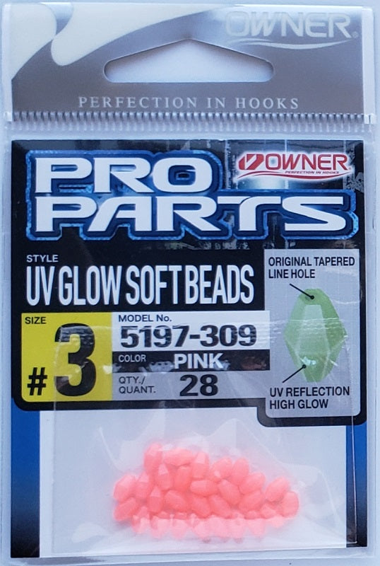 Owner Pro Parts UV Glow Soft Beads-Pink