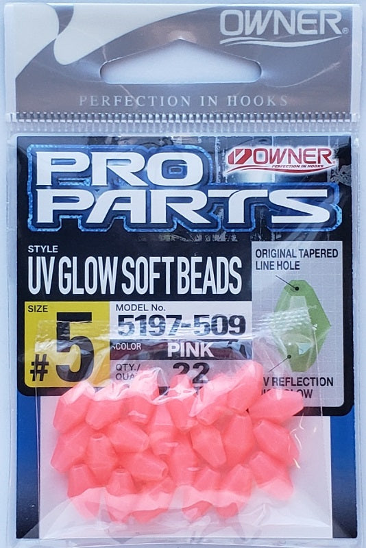 Owner Pro Parts UV Glow Soft Beads-Pink