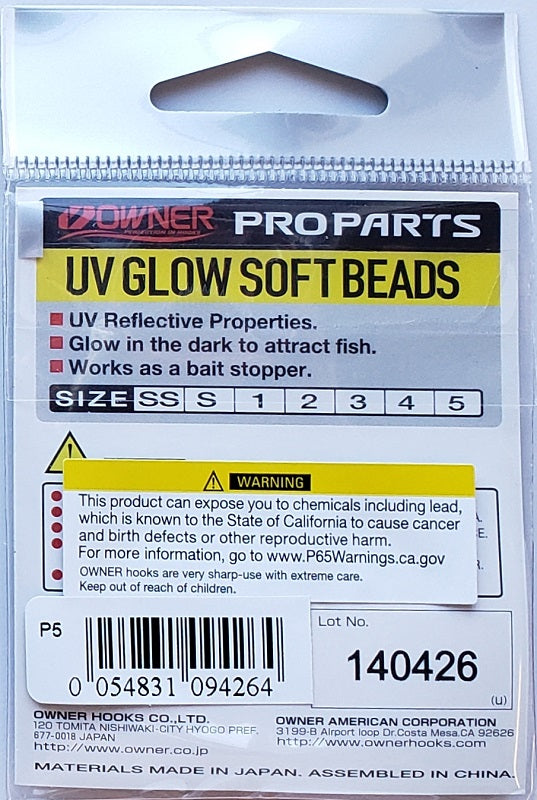 Owner Pro Parts UV Glow Soft Beads-Pink