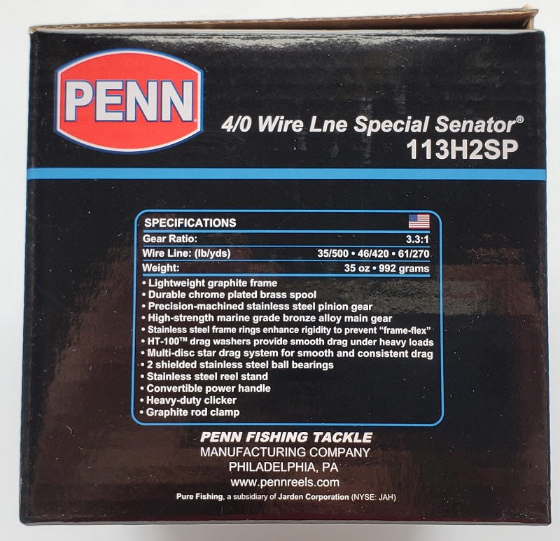 Penn 113H2SP Special Senator Reels, Red/Black