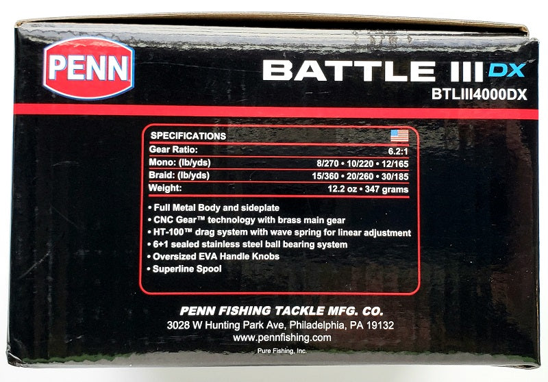 penn battle spinning reel specs Penn Battle III 4000DX Spinning Reel BTLlll4000DX