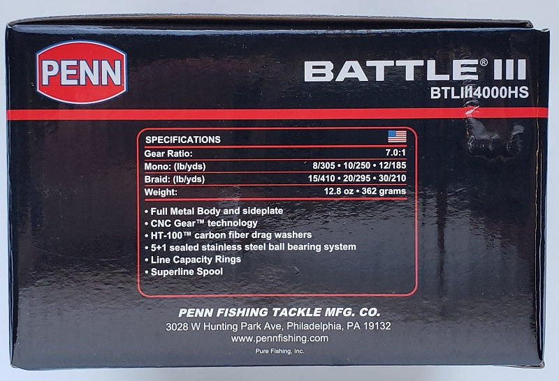 Penn Battle III 4000HS Spinning Reel