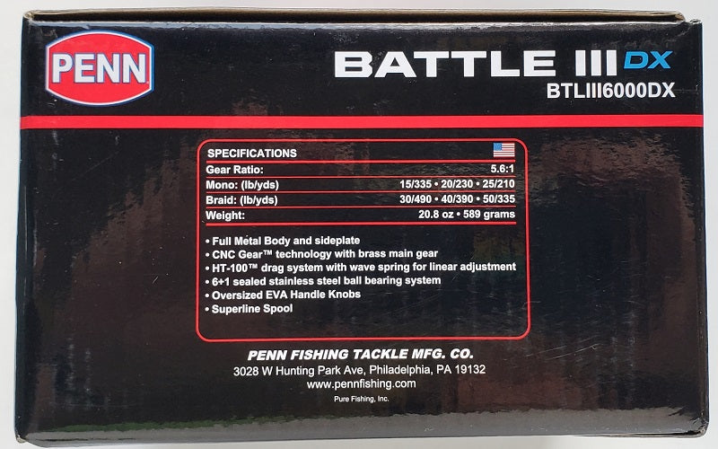 Penn Battle III 6000DX Spinning Reel BTLlll6000DX
