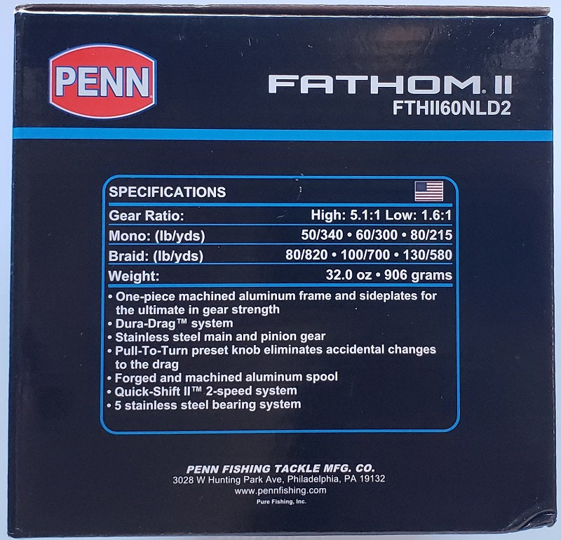 Penn Fathom II Lever Drag 2 Speed Reel