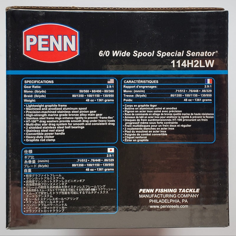 Penn Special Senator 6/0 Wide Spool Reel 114H2LW