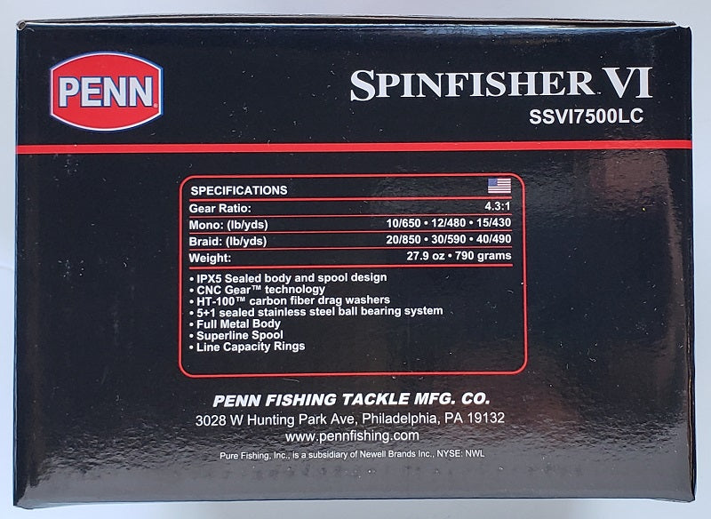 Penn Spinfisher VI 7500LC Spinning Reel