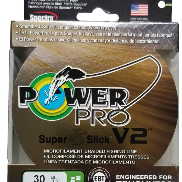 Power Pro Super 8 Slick V2 Hi-Vis Aqua Green 30 lb 150 yds Braided Fishing  Line