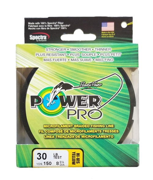 Power Pro Hi-Vis Yellow 30 lb 150 yds Braided Fishing Line