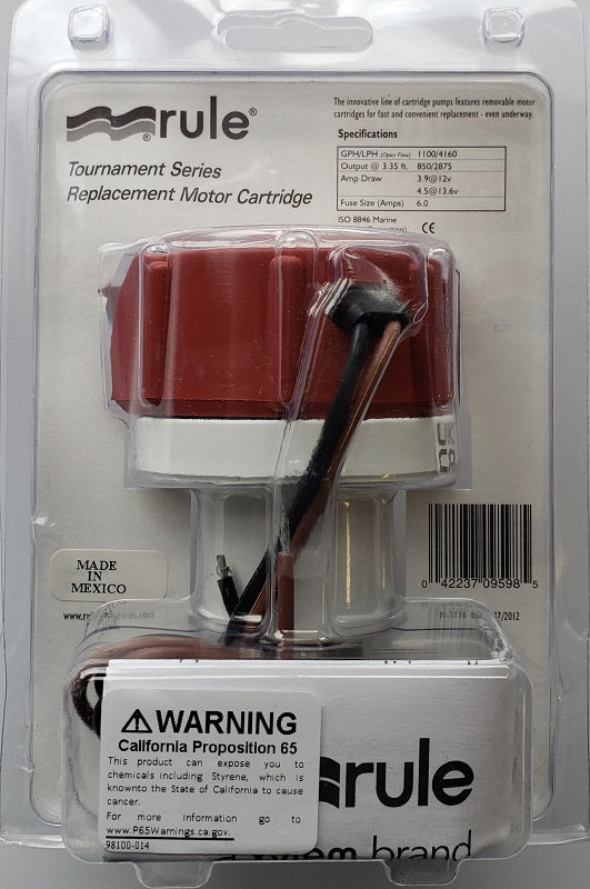Rule Livewell Replacement Motor Cartridge 1100GPH Tournament Series 47DR