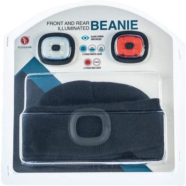 SE Front and Rear Illuminated Beanie FL212LB-BK