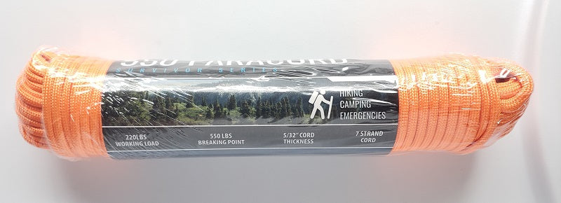 SE Survivor Series 550 Orange Paracord 100ft  PC1060R55