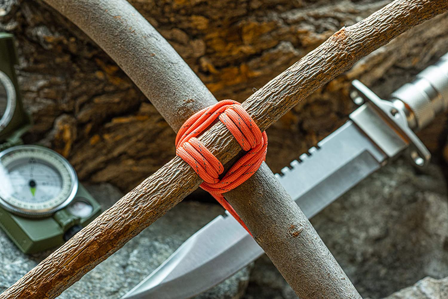 SE Survivor Series 550 Orange w/Reflective Tracer Paracord 100ft PC103OR55