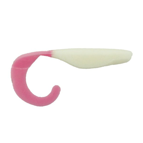 Bass Assassin Curly Shad White | Pink Tail CSA27253