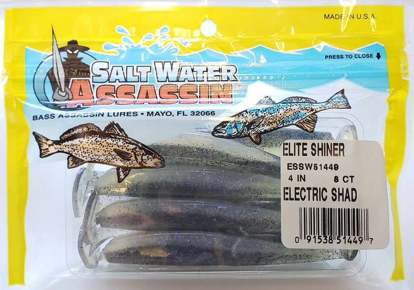 Bass Assassin ESSW51449 Elite Shiner, Eclectic Shad Bass Assassin ESSW51449 Elite Shiner, Eclectic Shad